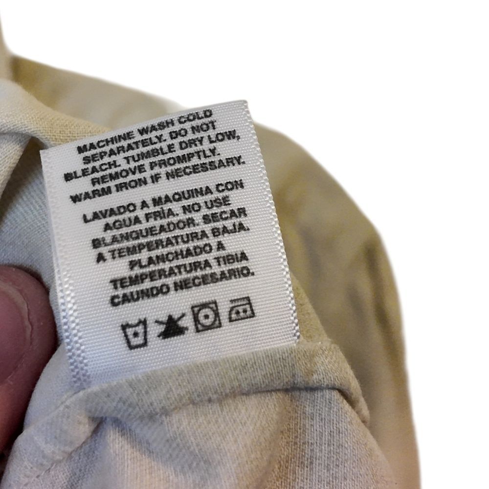 Nat Nast Cream Silk Short-Sleeve Button-Down Shirt with Subtle Leaf Print Size M - Picture 5 of 5